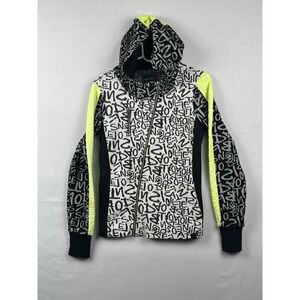 Tonia DeBellis Graffiti Print Asymmetrical Zip Hoodie Womens Medium Neon 08-0020